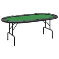 vidaXL 10-Player Folding Poker Table Card Gaming Table Furniture Blue/Green