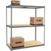 Global Industrial High Cap. Starter Rack 72Wx48Dx84H 3 Levels Wood Deck 1000lb Per Shelf GRY