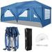 COBIZI 10x20 EZ Pop Up Canopy Tent Party Tent Outdoor Event Protable Instant Shelter Tent Gazebo with 6 Removable Sidewalls and Carry Bag Blue