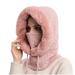 Viworld Women Cold Weather Ski Mask Hat Windproof Plush Fleece Thermal Face Mask Cycling Motorcycle Neck Warmer Hood Winter Gear Hat Pink