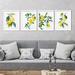 PixonSign Framed Pastel Watercolor Lemon Wall Art Set of 4 Nature Wilderness Wall Prints Botanical Plants Floral Wall DÃ©cor Fresh Fruits Poster Set Modern Art Home Decorative - 8 x10 White