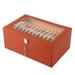 OUKANING Fountain Pen Leather Display Box 3 Layer 36 slots Organizer Storage Collector