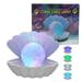 Shell Pearl Lamps LED Colour Changing Glitter Beach Themed Lamp Clam Shell Lamp Bedside Light Portable Desktop Lamp Family Decoration for Bar Table Bedroom Living Room