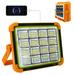 Led Portable Solar Work Light 100W 10000LM Battery Rechargeable Emergency Worklight with 4 Light Modes Flood Light