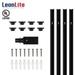 LEONLITE H Style Track Kit 4ft H Style Track Lighting Rails + Live End Feed Connector + End Caps UL Listed Flame Retardant 5 Years Warranty 120V 20A for Home Gallery Black