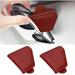 2 Pack Sunglass Holder for Car Visor Magnetic Genuine Leather Eyeglass Hanger Clip for Universal Car Sun Visor Glasses Mount Ticket Clips Car Visor Accessories Red