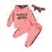 Gupgi Newborn Toddler Baby Girls Outfits Hoodies Pants Headband 3PCS