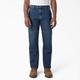 Dickies Men's Flex Relaxed Fit Double Knee Jeans - Medium Denim Wash Size 34 30 (DU604)
