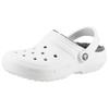 Hausschuh CROCS "Classic Lined Clog", Herren, Gr. 46, grau (weiß, grau), Croslite, casual, Schuhe, Gartenclog, Schlappen, Clog, mit kuscheligem Fellimitat