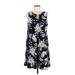 Roz & Ali Casual Dress - Shift Scoop Neck Sleeveless: Blue Floral Dresses - Women's Size Medium