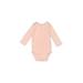 Carter's Long Sleeve Onesie: Pink Bottoms - Size 6 Month