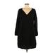 Gap Casual Dress - Shift V Neck 3/4 sleeves: Black Polka Dots Dresses - Women's Size Medium