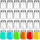 24 Pack 17 oz Plastic Mason Jars with Lid and Straws, Reusable Juice Jar with Aluminum Caps PET Clear Mason Jar for Water Milk Beverages Drink Bottles (U Shape)