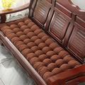 2 3 & 4 Seater Bench Cushion, Thick Bench Pad Mat Seat Cushion, Garden Bench Cushion with Fixing Ties, Soft Chaise Swing Chair Cushion for Outdoor Indoor,55x180cm,Brown