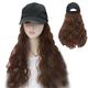 hooded wigs Synthetic Wig Hat Long Curly Wavy Brown Blonde Hair Extension Black Cap With Hair Natural Adjustable Baseball Cap Wig wig (Color : H6)