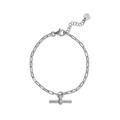925 Sterling Silver + 2 Inch Rhodium Plated CZ Decorated Toggle Bar Necklace 16+2 Inch Lobster C Jewelry Gifts for Women - 41 Centimeters
