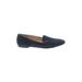 J.Crew Flats: Slip-on Chunky Heel Classic Blue Print Shoes - Women's Size 8 1/2 - Almond Toe