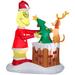 Gemmy Industries Animated Airblown-Grinch Pulling Tree from Chimney-LG Scene-Dr. Seuss in Brown/Green/Red | 77.95 H x 70.87 W x 39.37 D in | Wayfair