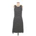 Ann Taylor Factory Casual Dress - A-Line Scoop Neck Sleeveless: Black Print Dresses - Women's Size 8