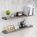 Latitude Run® Xyla 2 Piece Solid Wood Wall Mounted Floating Shelves for Bathroom Living Room Wood in Gray/White | 1.3 H x 36 W x 5.7 D in | Wayfair