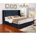 Willa Arlo™ Interiors Dyllan Platform Bed Frame w/ Headboard Upholstered/Velvet in Blue | 52 H x 66 W x 83.54 D in | Wayfair