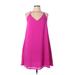 Mary & Mabel Casual Dress - A-Line: Pink Solid Dresses - Women's Size Large