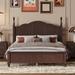 Retro Style Wood Platform Bed with Slat Support,Queen/Full Size