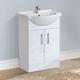 Dyon 550mm Floorstanding Basin Flat Pack Vanity Unit, Mono Mixer Tap & Waste White