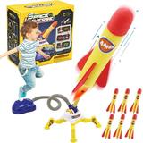 Zacro Rocket Launcher for Kids Dueling Rocket Toy with 6 Foam Rockets Shoots Up to 100 Feet Air Rocket Outdoor Toy Gift for Boys and Girls