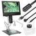 Yabuy Professional Digital Microscope 1080P 10inch LCD Display 4X Display Magnification Soldering Microscope Picture Taking Video Recording Maintenance Workbench with LED Shadowless Lamp