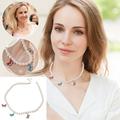 KIHOUT Clearance Cold Style Pearl Necklace Dream Color Clavicle Chain Short Ladies Necklace Romantic Valentine s Day Gift For Women