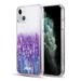 Phone Case for Apple iPhone 15 (6.1 ) Quicksand Waterfall Liquid Glitter Sparkling Design Sand Floating Bling Hybrid Cover [ Love Lavender ]