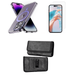 Bemz Magnetic Case for iPhone 15 Pro with Camera Lens Protection (MagSafe Compatible) Shockproof Transparent Cover Screen Protector Horizontal Nylon Belt Holster Pouch (Lavender Purple/Gray)