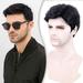 Creamily Mens Wigs Short Black Hair Wig with Bangs Layered Curly Wigs for Men Maverick Mens Wig for Halloween Wefted Wig Caps