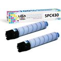 MADE IN USA TONER Compatible Replacement for Ricoh SPC430dn SP C431dn SP C440dn Savin CLP 37DN CLP 42DN SP C440 SPC430A 821108 Cyan 2 Pack