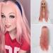 NRUDPQV human hair wigs for women Long Fashion Pink Synthetic Curly Wave Wigs Wig Wig Hair wig Adult Female Costume Wigs Toupees Pink
