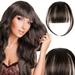 NRUDPQV human hair wigs for women Bangs Clip Bangs Extension French Bangs with Clip in Bangs Wig Natural Color Washable Dyeable Adult Female Costume Wigs Toupees H