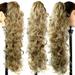 NRUDPQV human hair wigs for women Long Clip-in Curly Claw Jaw Ponytail Clip in Hair Extensions Wavy Hairpiece Adult Female Costume Wigs Toupees E