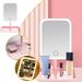 solacol Folding Travel Mirror Lighted Makeup Mirror with Led 3 Color Light Modes Usb Rechargable Portable Ultra Thin Compactvanity Mirror with Contact Screen Dimmin
