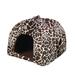 Cotton Sponge Puppy Cat Dog House Dome Tent Classic Cloth-Wrapper Shape Tent(Leopard)