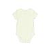 Carter's Short Sleeve Onesie: White Print Bottoms - Size 6 Month