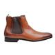 Xposed Mens Chelsea Boots Faux Leather Classic Formal Casual Ankle Dealer in Black Tan [UB8888-2-COGNAC-40]
