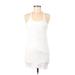 Splendid Casual Dress - Mini Scoop Neck Sleeveless: White Solid Dresses - Women's Size Large