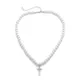 Collier de perles blanches de mariage Vintage diamant artificiel pour pendentif croix Neckla K3KF