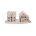 Transpac Dolomite 6.5 in. White Christmas Nordic Cabin Salt and Pepper Shakers on Tray Set of 3