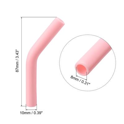 16pcs Silicone Straw Elbows Tip Fit for 8mm/0.31" OD Straws