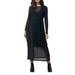 Dot Pattern Long Sleeve Maternity Dress - Black - Ripe Maternity Dresses