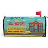 Back to School Magnetic Mailbox Cover Mailbox Wrap Post Letter Box Cover Home Decorative for Standard Mailboxes