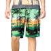 Mens Swim Trunks Printed Coconut Tree Long Swimming Trunks Quick Dry Board Shorts with Mesh Lining - m