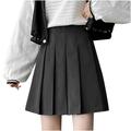 Mrat Women s Tennis Skirt Pleated A-Line Skirt Asymmetrical Short Skirts Pleated Skirts for Women Slim Bag Hip Skirt Solid High Waist Half Length Full Wrap Hip Skirt Short Skirt Gray_EE L